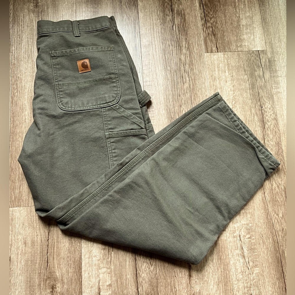 Carhartt green work pants mens